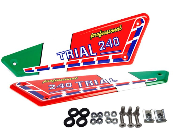 Placas laterales aluminio Fantic 240 barnizadas italianas - Imagen 1